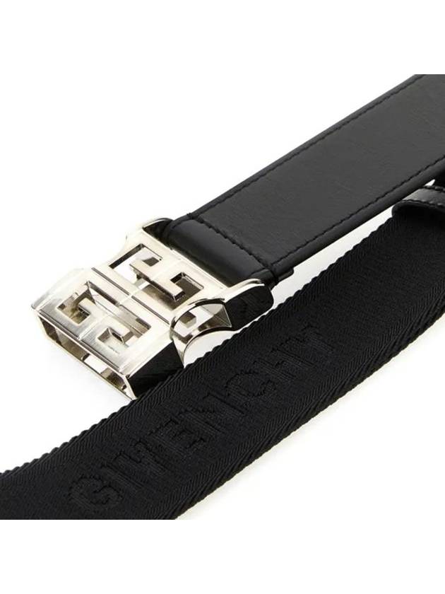 4G Logo Buckle Reversible Leather Belt Black - GIVENCHY - BALAAN 4