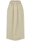 Crinkle banding A line skirt beige - CALLAITE - BALAAN 1