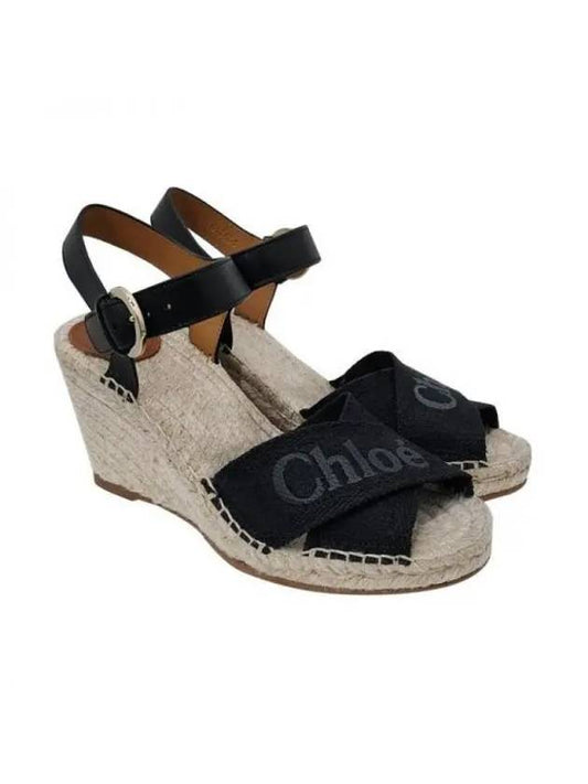 Apgujeong 24SS ankle strap wedge sandals CHC24S995FU 001 - CHLOE - BALAAN 1