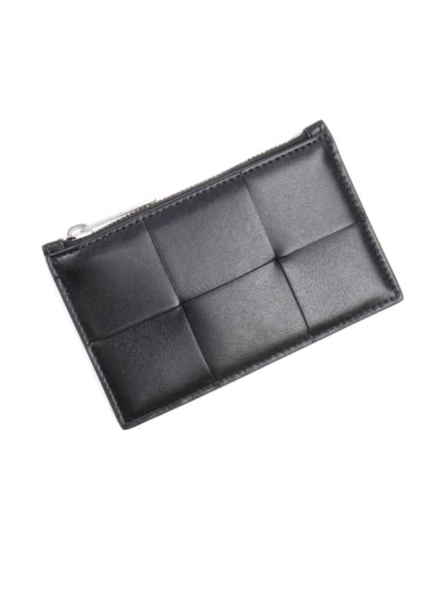 Maxi Intrecciato Zipper Coin Purse Black - BOTTEGA VENETA - BALAAN 5