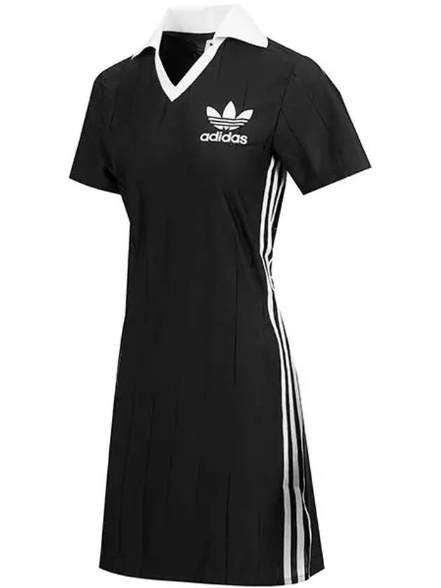 W Adicolor 3S pinstripe collar short sleeve dress IX5510 - ADIDAS - BALAAN 2