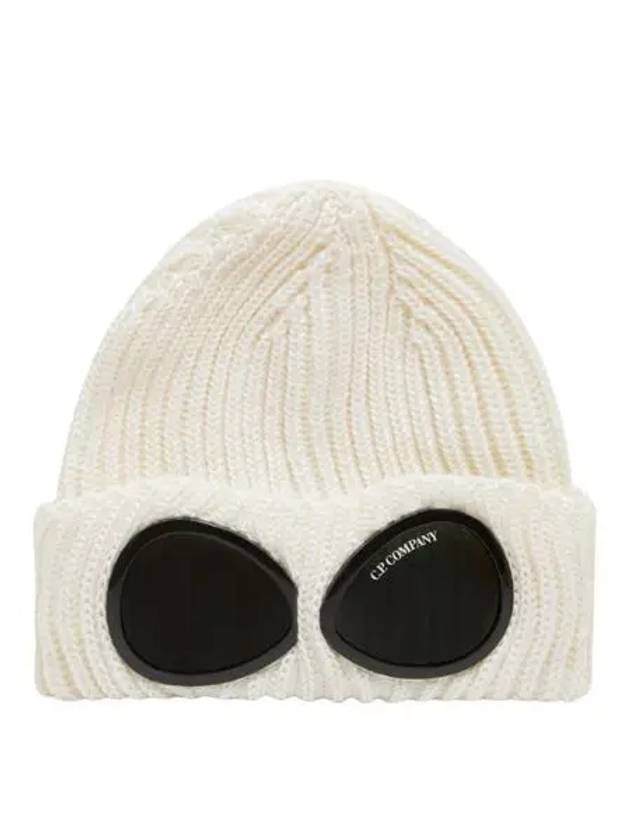 Extra Fine Merino Wool Goggle Beanie White - CP COMPANY - BALAAN 2