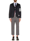 Men's Sustainable Classic Diagonal Wool Cardigan Black - THOM BROWNE - BALAAN 5