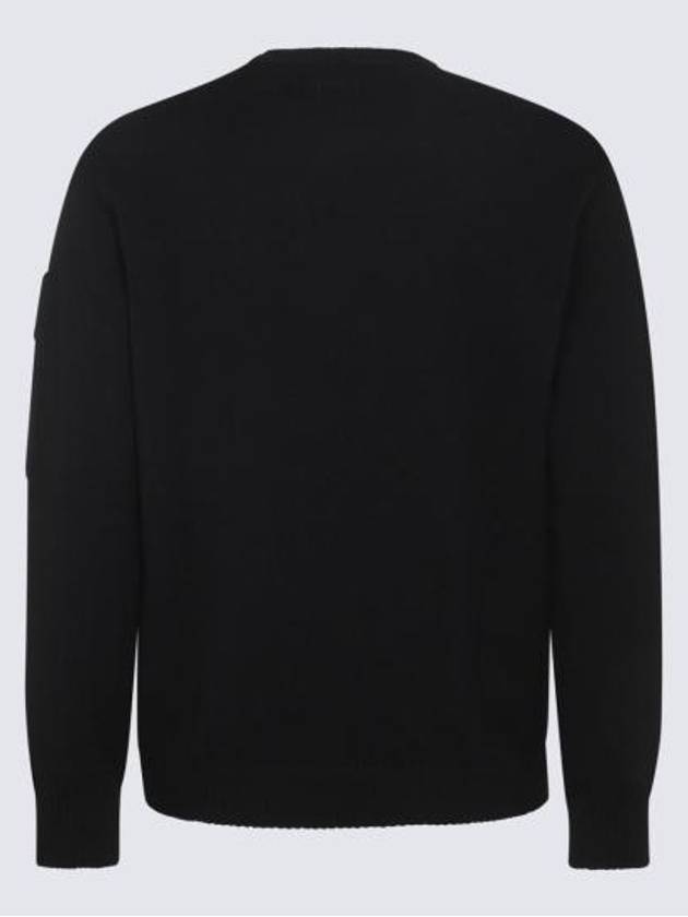 Merino Wool Crew Neck Knit Top Black - CP COMPANY - BALAAN 3