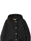 Women's Diamond Quilted Hoodie Single Coat Black - BURBERRY - BALAAN 3