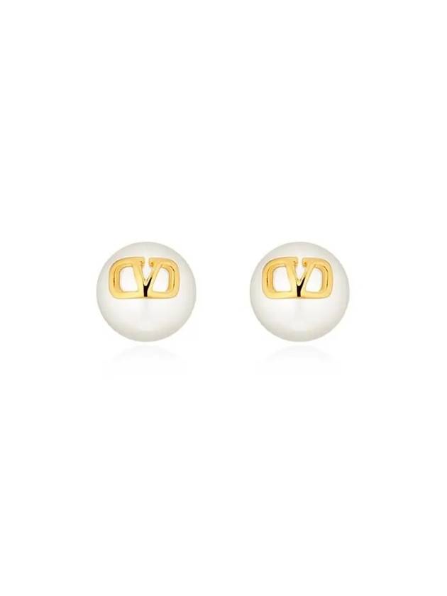 Valentino 3W2J0E35 UXM 0O3 J0E35 Garavani V logo pearl earrings - RED VALENTINO - BALAAN 1