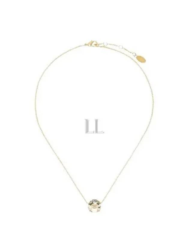 V Logo Metal Crystal Necklace Gold - VALENTINO - BALAAN 2