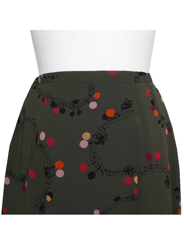 Sonia Olive Green Print Skirt 44 - SONIA RYKIEL - BALAAN 4