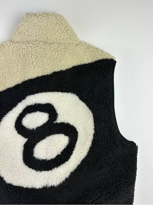8-Ball Reversible Sherpa Vest Cream Black - STUSSY - BALAAN 9