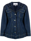 Hourglass Denim Jacket Indigo Blue - GANNI - BALAAN 1