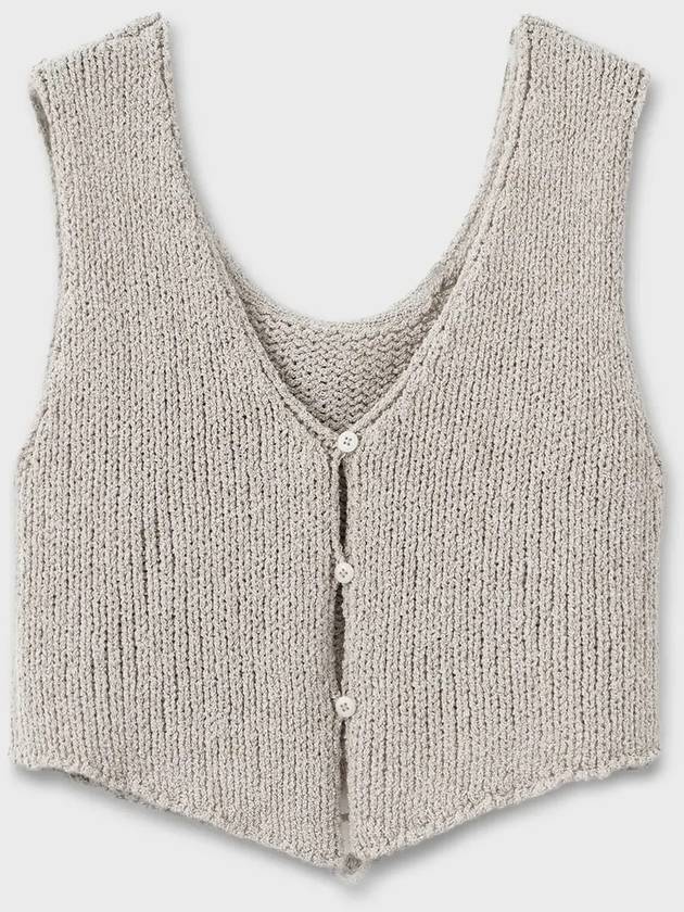 Two Face Button Knit Vest Sand Beige - NOIRER FOR WOMEN - BALAAN 9