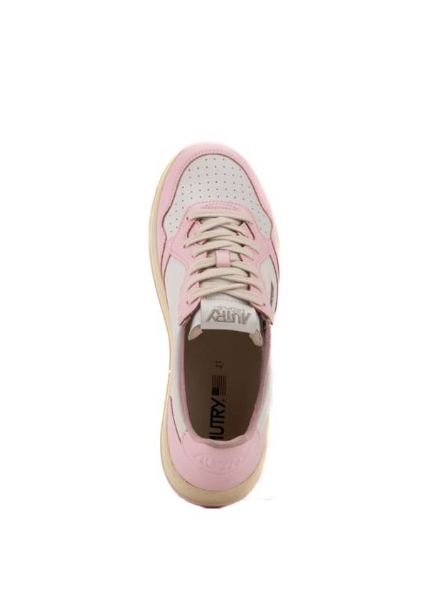 Men's Medalist Leather Low Top Sneakers Pink - AUTRY - BALAAN 5