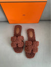 Oran Shearing Sandals Cognac - HERMES - BALAAN 10