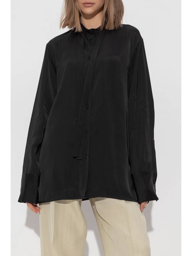 JIL SANDER Silk Shirt, Women's, Black - JIL SANDER - BALAAN 3