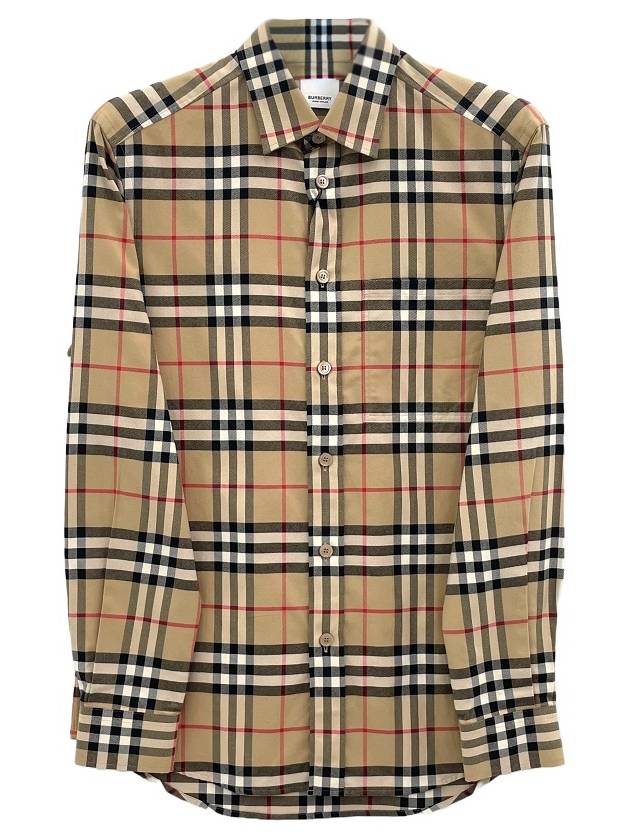 Vintage Check Flannel Carver Long Sleeve Shirt Beige - BURBERRY - BALAAN 2