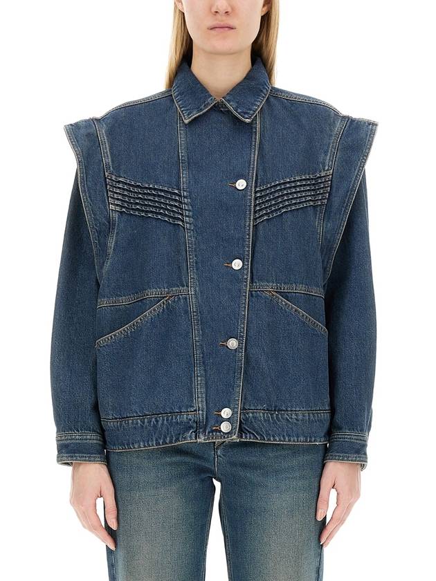 Hamon Denim Jacket Faded Blue - ISABEL MARANT - BALAAN 2