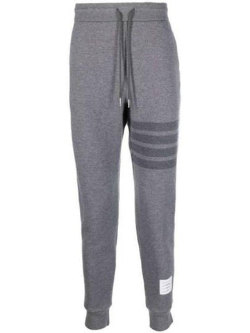 4 Bar Loopback Wool Track Pants Light Grey - THOM BROWNE - BALAAN 1