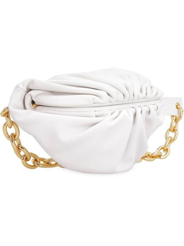 Chain Leather Belt Bag White - BOTTEGA VENETA - BALAAN 4