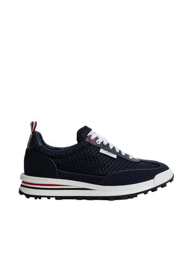 Heavy Athletic Mesh Tech Runner Low Top Sneakers Navy - THOM BROWNE - BALAAN 1