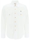 ORB Logo Cotton Long Sleeve Shirt White - VIVIENNE WESTWOOD - BALAAN 1