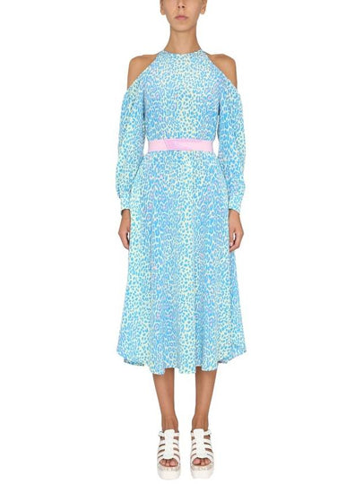 cut-off detail belted maxi dress blue - STELLA MCCARTNEY - BALAAN 2