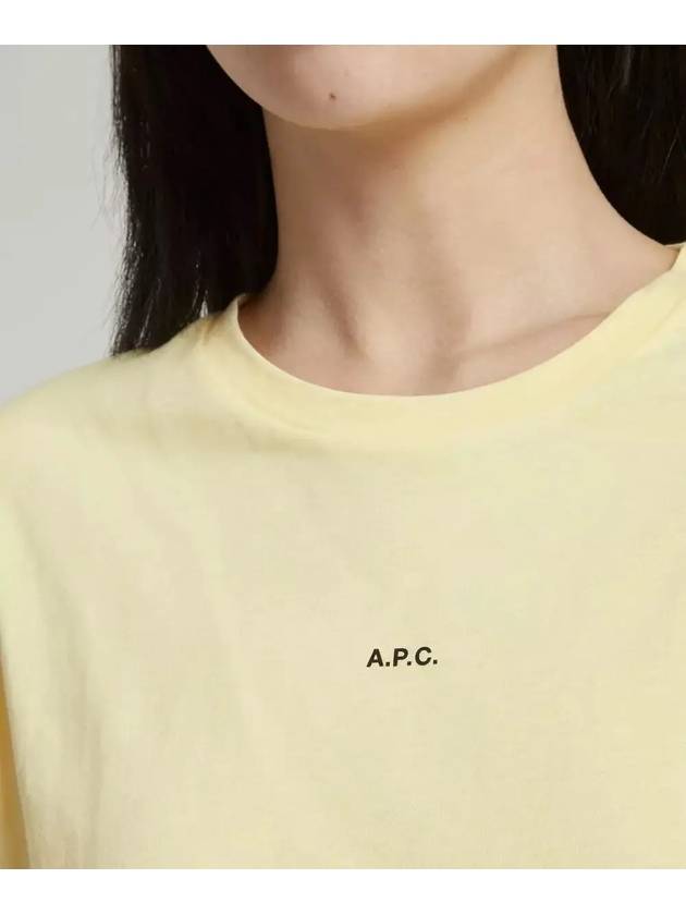 Jade Logo Short Sleeve T-Shirt Yellow - A.P.C. - BALAAN 6