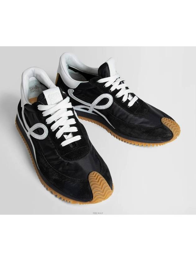 Flow Runner Nylon Suede Low Top Sneakers Black - LOEWE - BALAAN 3