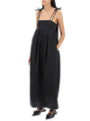 Double Satin String Long Dress Black - GANNI - BALAAN 5