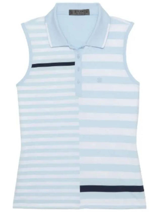 Women'S Bold Stripe Tech Jersey Polo Sleeveless Sky - G/FORE - BALAAN 2