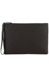 Intrecciato Strap Clutch Bag Espresso - BOTTEGA VENETA - BALAAN 2