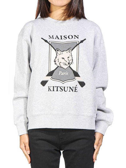 College Fox Print Sweatshirt Light Grey Melange - MAISON KITSUNE - BALAAN 2