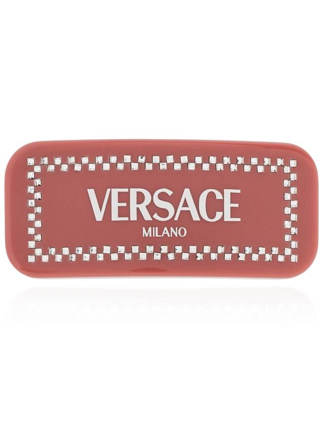 Versace Hair Clip With Shimmering Crystals, Women's, Pink - VERSACE - BALAAN 1