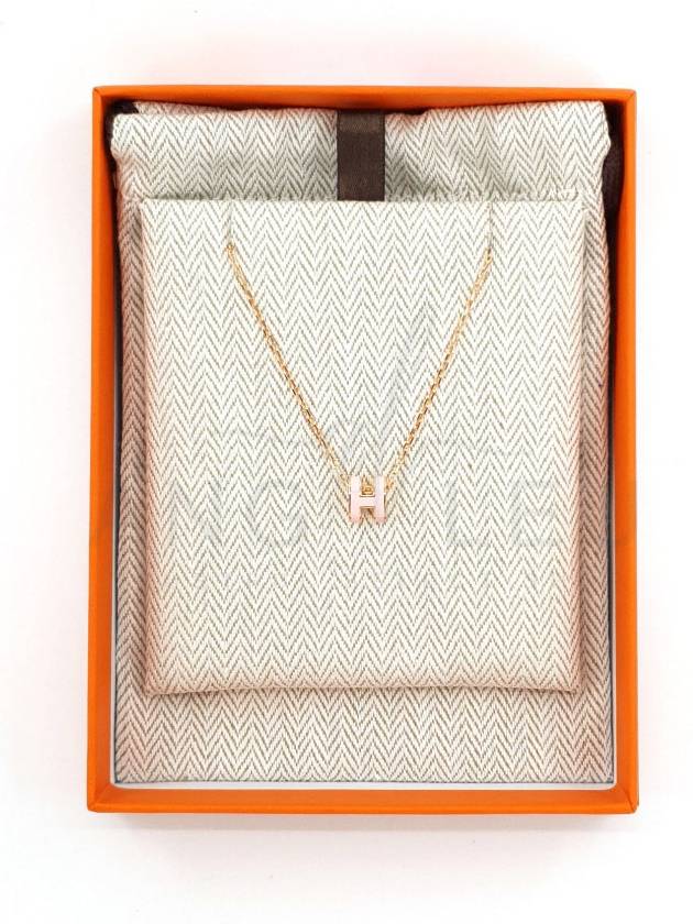 Mini Pop H Pendant Rose Gold Rose Dragee - HERMES - BALAAN 4