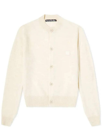 Face Patch Crop Cardigan White - ACNE STUDIOS - BALAAN 2