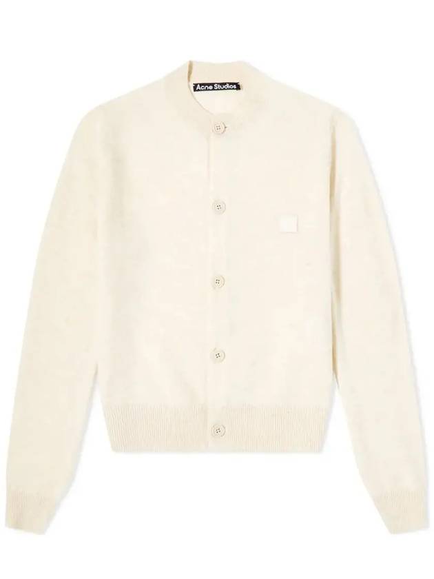 Face Patch Crop Cardigan White - ACNE STUDIOS - BALAAN 3