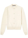 Face Patch Crop Cardigan White - ACNE STUDIOS - BALAAN 3