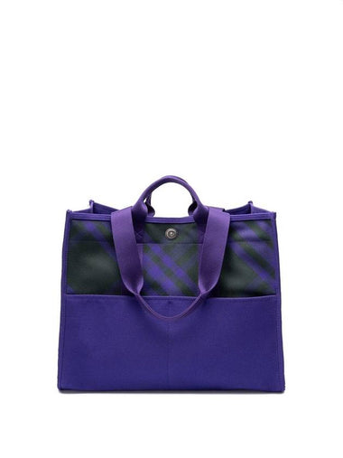 Canvas Check Tote Bag 8075148 00000 VINE B0170756734 - BURBERRY - BALAAN 1