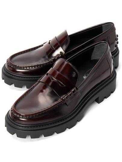 Leather Penny Loafers Burgundy - TOD'S - BALAAN 2