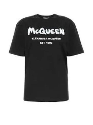 Allen Sanders McQueen T shirt black 704969 QTZ04 1258890 - ALEXANDER MCQUEEN - BALAAN 1