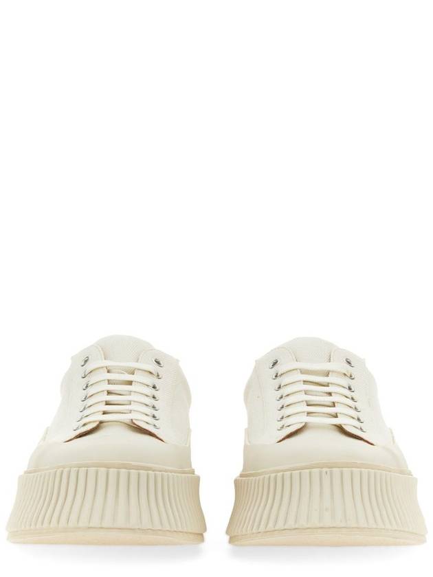 Canvas Platform Low Top Sneakers White - JIL SANDER - BALAAN 4