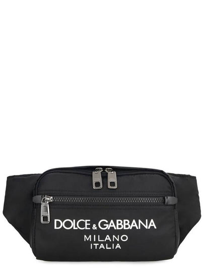 Logo Rubberized Nylon Small Belt Bag Black - DOLCE&GABBANA - BALAAN 2