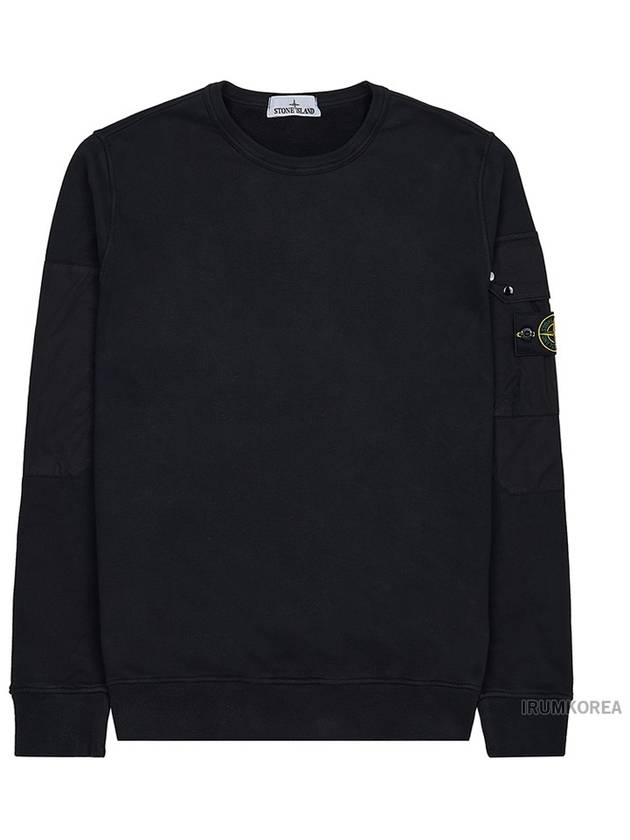 Brushed Organic Cotton Fleece Sweatshirt Black - STONE ISLAND - BALAAN 10