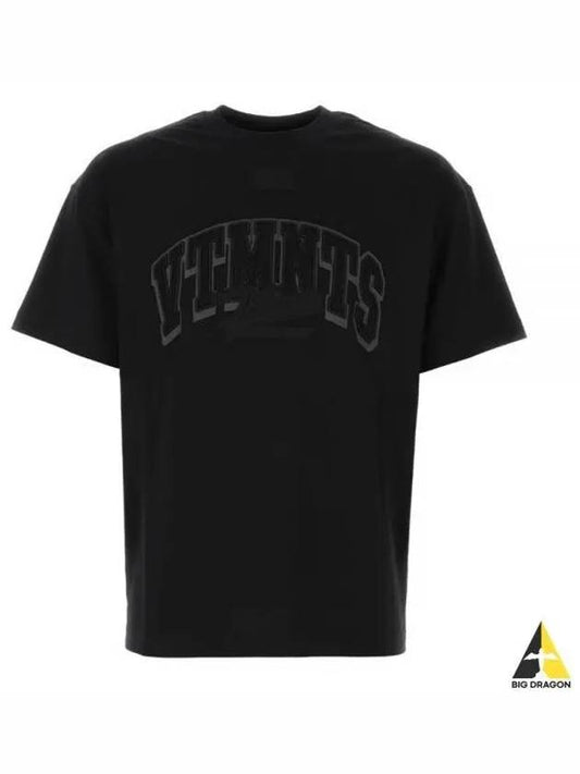 Men's Logo Patch Cotton Short Sleeve T-Shirt Black - VETEMENTS - BALAAN 2