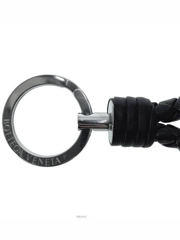 Intrecciato Leather Key Holder Black - BOTTEGA VENETA - BALAAN 3