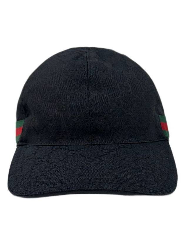 Original GG Web Supreme Canvas Baseball Ball Cap Black - GUCCI - BALAAN 4