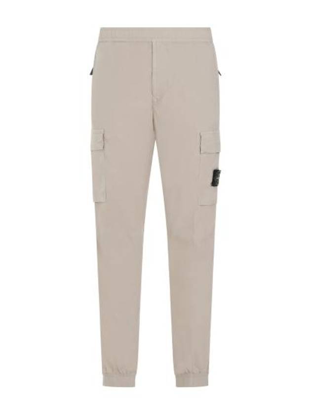 Stretch Cotton Tella Parachute Straight Pants Beige - STONE ISLAND - BALAAN 3