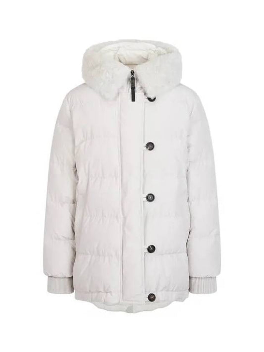 City Village 8th Anniversary 10 e Point 9 8 Women s Fur Collar Hooded Goose Down Parka Ecru 270744 - BRUNELLO CUCINELLI - BALAAN 1