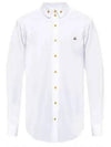 Men's Embroidered ORB Logo Long Sleeve Shirt White - VIVIENNE WESTWOOD - BALAAN 2