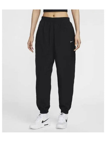 Sportswear Essentials Woven Mid Rise Jogger Pants W Black White FV7669 010 - NIKE - BALAAN 1