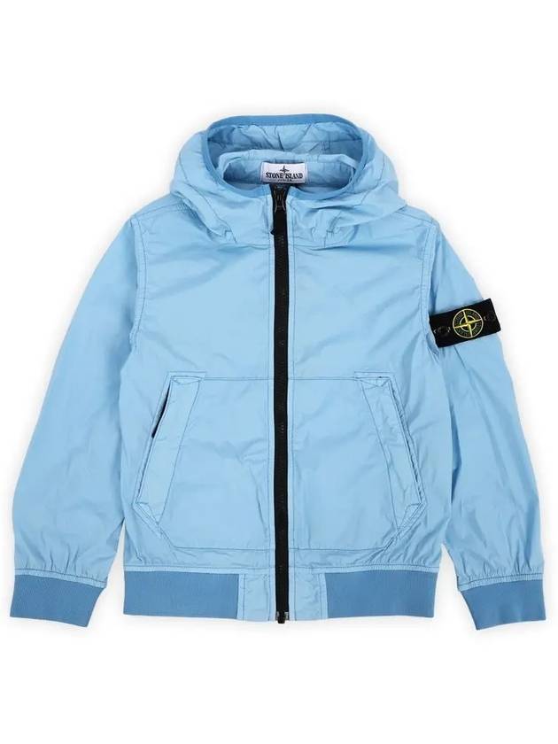 Kids Panno Speciale Reflective Mesh Zip Up Hoodie Blue - STONE ISLAND - BALAAN 3